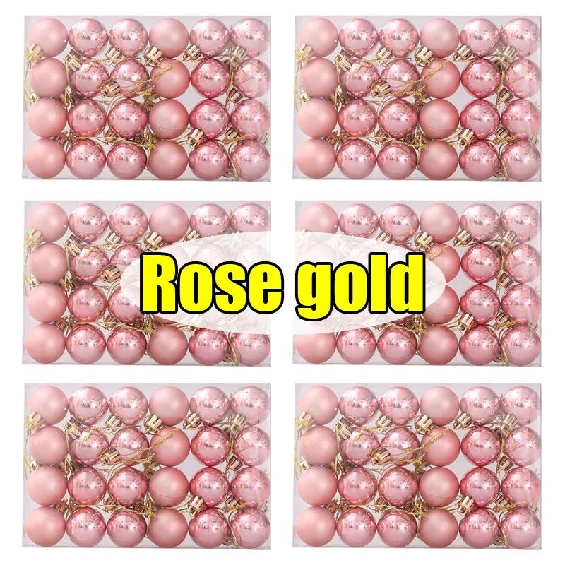 144/24pcs Mini Electroplated Christmas Balls Set Xmas Tree Pendant Christmas Ball Hanging Ornament for New Year Party Home Decor