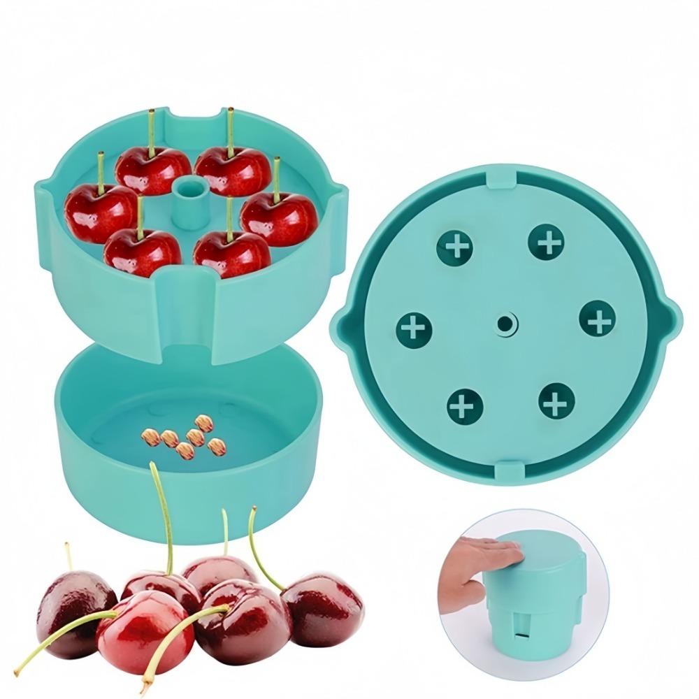 Denocciolatore di Ciliegie Plastica 6 Fori Strumento Separatore di Semi per Assaggio Olive Rimozione Noccioli da Frutta Quotidiana Semi Denocciolatore Olive Gadget