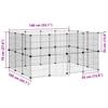 28 Piece Pet Cage with Door Black 35 X 35 Cm Steel