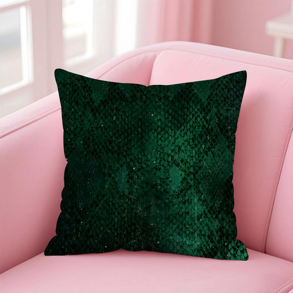 Fashion Luxury Advanced Snake Skin Texture Cushion Cover Pillow Case Soft Skin Friendly Fabric Concealed Zipper