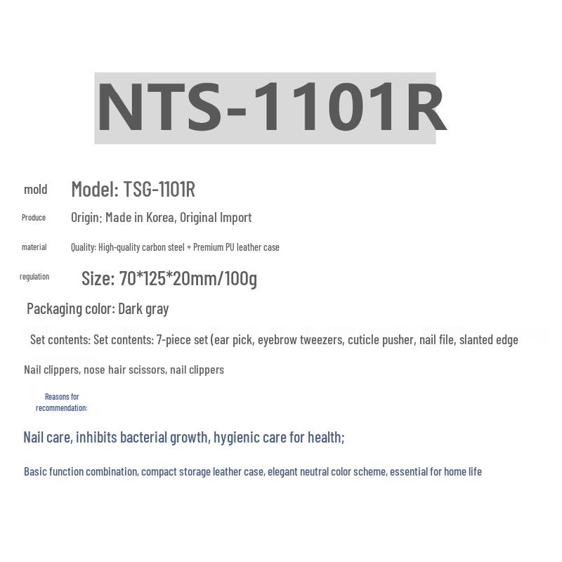 THREE SEVEN NTS-1101R 9-Piece Manicure Set