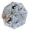 Crayon Shin-chan Auto Umbrella Black White Transparent Anime Rain Protection Portable 3-Fold Compact Umbrella with Cartoon Print