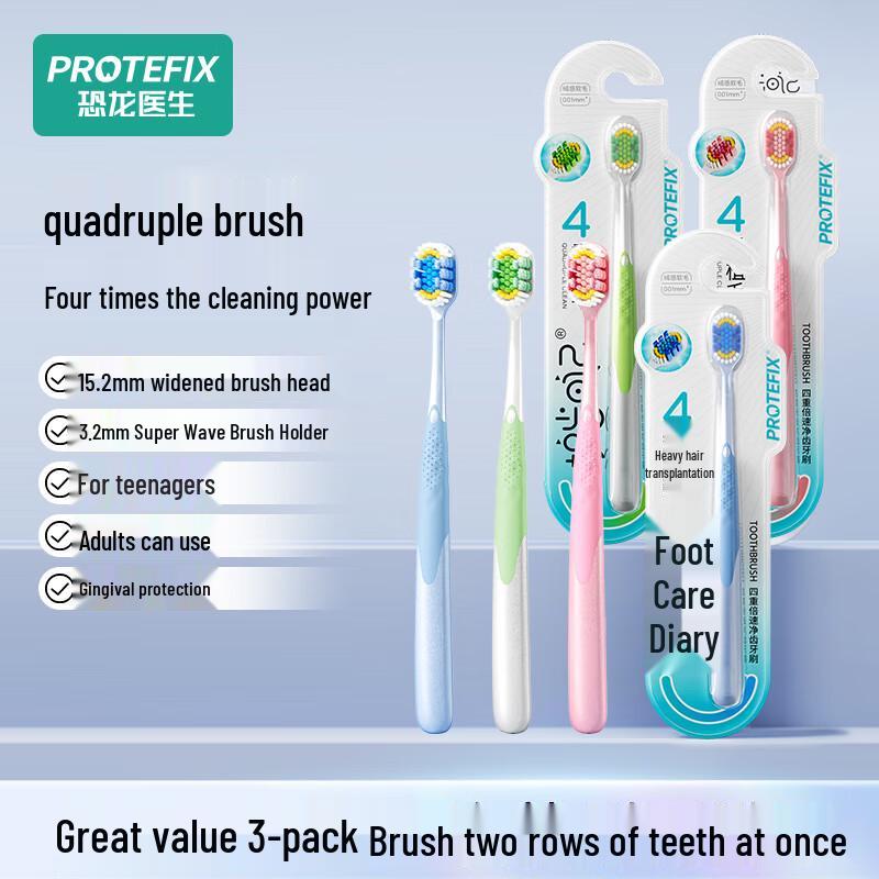 PROTEFIX Adult & Teen Soft Bristle Toothbrushes