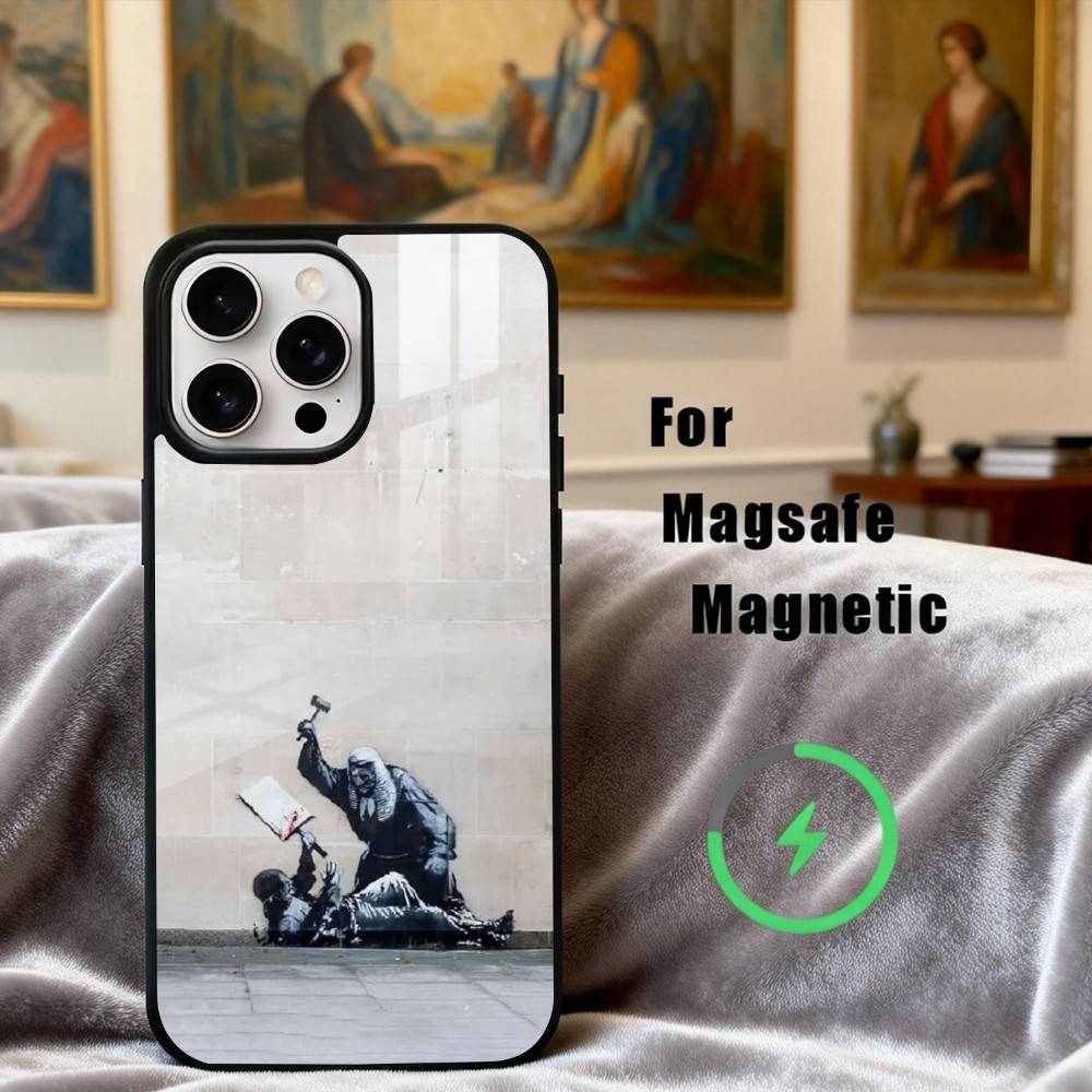S-Street Art B-Banksy G-Graffiti  Phone Case For iPhone17,16,15,14,13,12,11 Plus,Pro Max Magnetic For Magsafe Wireless Charging