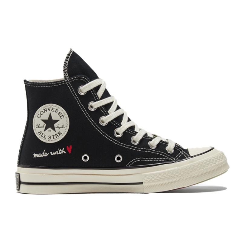 Converse Chuck 70 Chuck Taylor All Star Hi Heart Letter Print Vintage High-Top Canvas Shoes Unisex Black