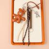 Bag Charm Fashion Series Leather Movable Limbs Coffee Bear Pendant Cute Alloy Bear Bag Braided Charm Lanyard Gift