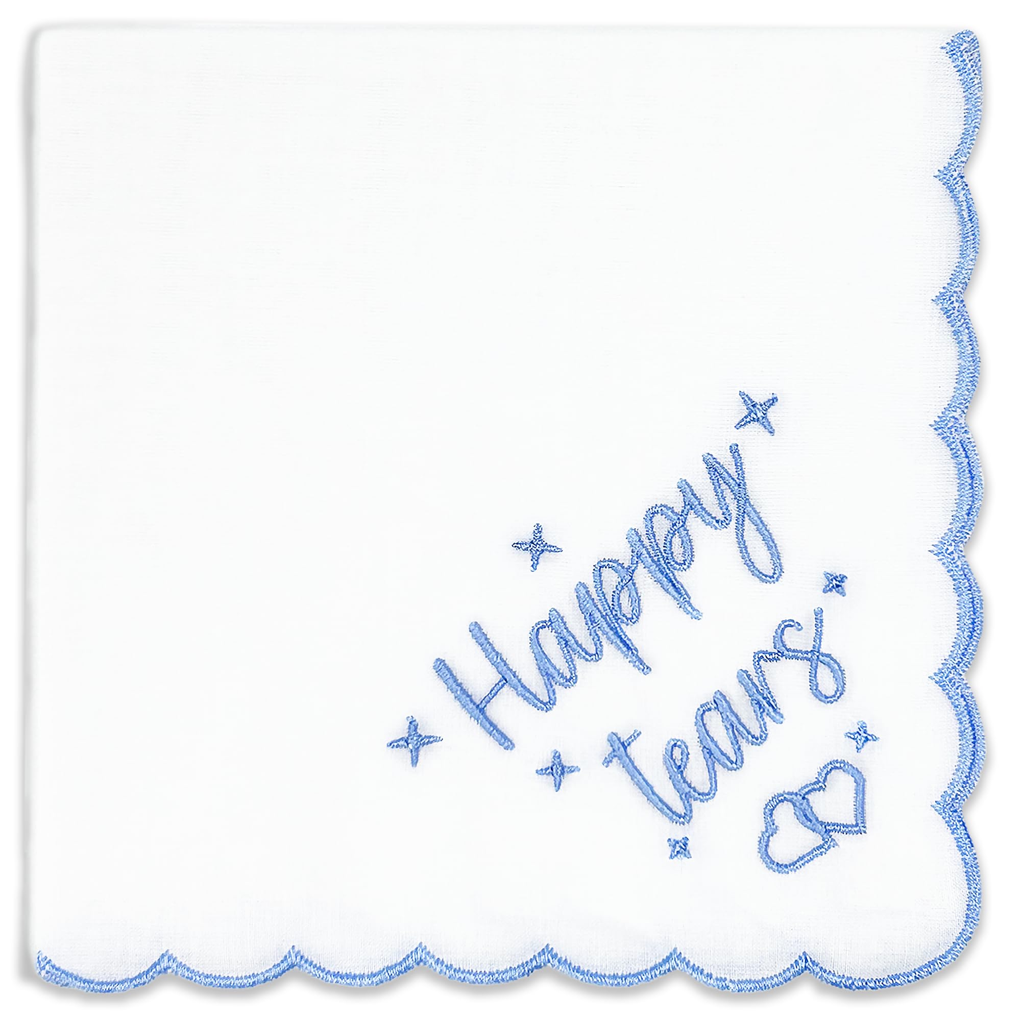 Lamyba Bride Gifts – Something Blue Gift for Bride, Wedding Handkerchief for bride Embroidered Happy Tears Handkerchief 1pcs Happy Tears Handkerchief