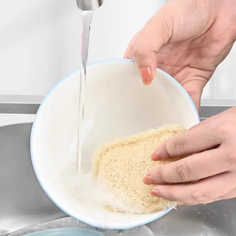 Eco-Friendly Loofah Kitchen Sponge – Natural Dishwashing & Oil Removal Pad