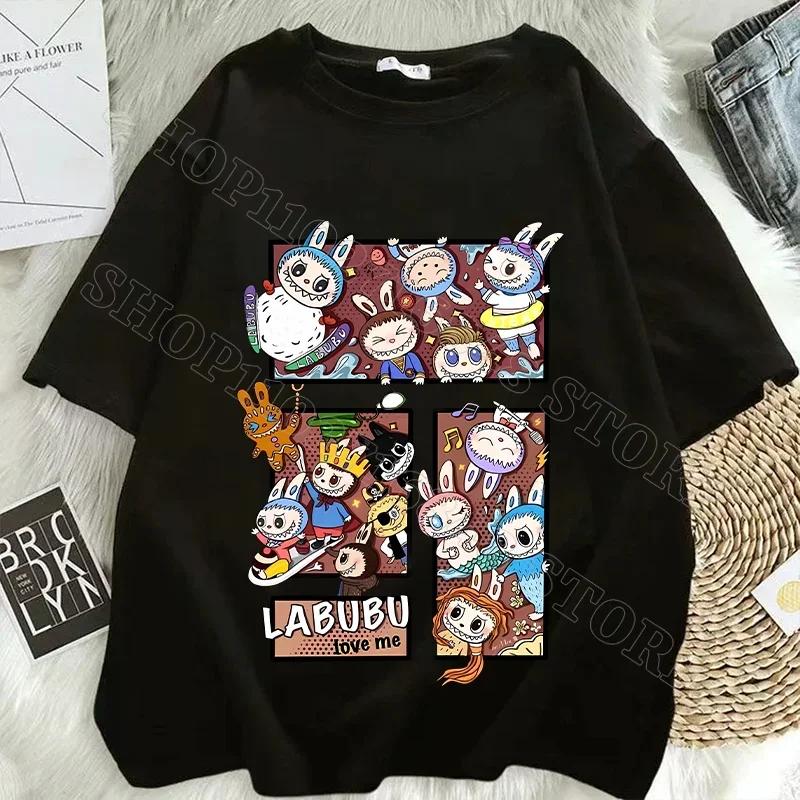 Women Labubu Adult Sweethearts Clothes T Shirts Girl Cartoon Anime Graphic Print Shirt Fashion Tops FeUnisex Birthday Party Gifts