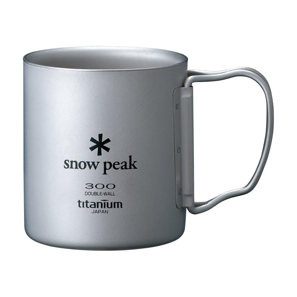 Snow Peak Titanium Double Mug 300ml Folding Handle Camping Drinkware