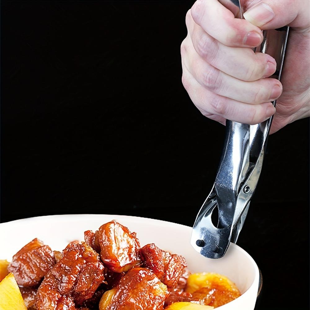 1pc Pince Grippe-Plat Bol Chaud, Acier Inoxydable 304 Pince Anti-Brûlure, Silicone Résistant à la Chaleur Pince de Cuisine