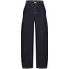 ANNACO Women's Fleece-Lined Indigo Denim Curved-Leg Pants