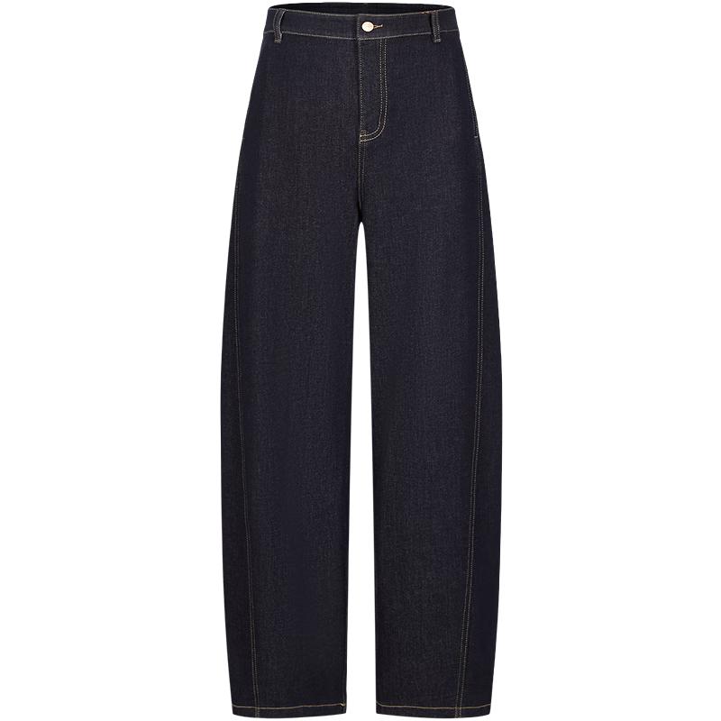 

ANNACO Women s Fleece-Lined Indigo Denim Curved-Leg Pants 2XL