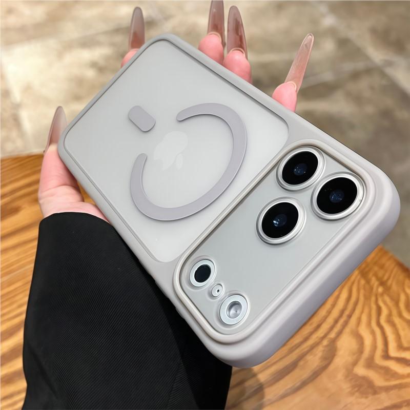 

Detachable Camera Protection Matte Clear For Magsafe Case for iPhone Air 17 16 15 14 Pro Max Shockproof Bumper Magnetic Cover For iPhone 13 розовый