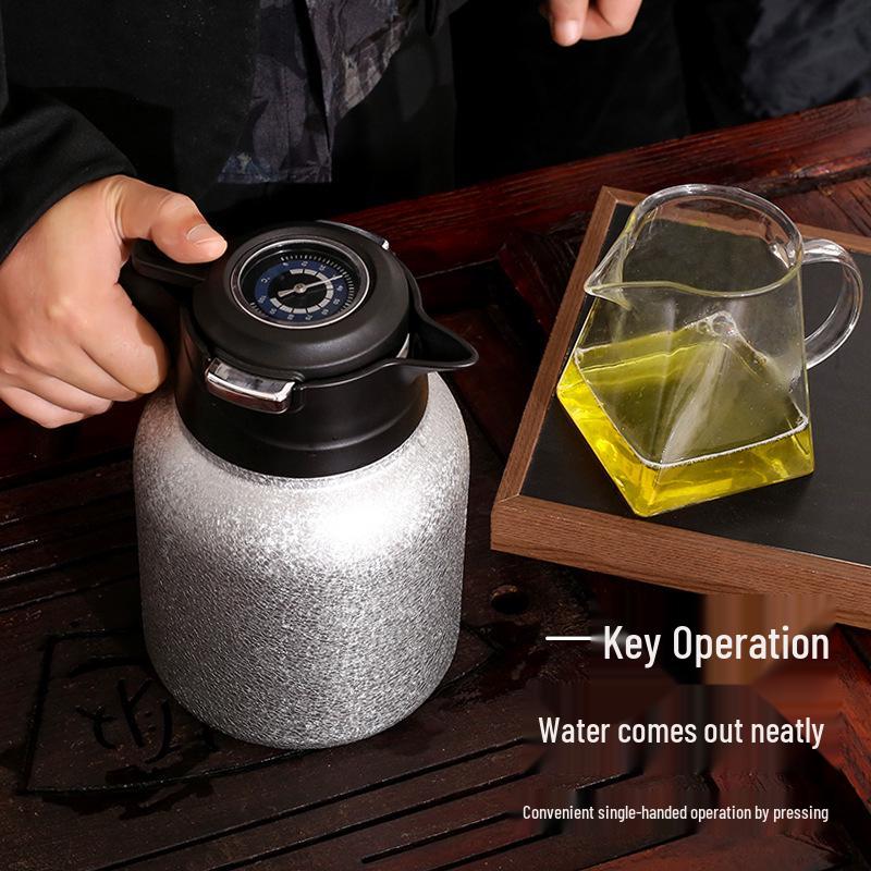 Premium Titanium Stewing Teapot with Smart Temperature Display – Large Capacity Household Thermos for Health-Conscious Tea Brewing