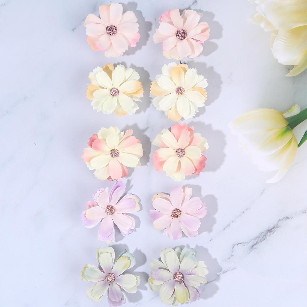 

10 шт. Имитация цветка Заколка для волос Градиент Цветочный Стразы Девичья Заколка Рустикальные Детские Аксессуары Головной убор Для Пляжа Школьной Вечеринки