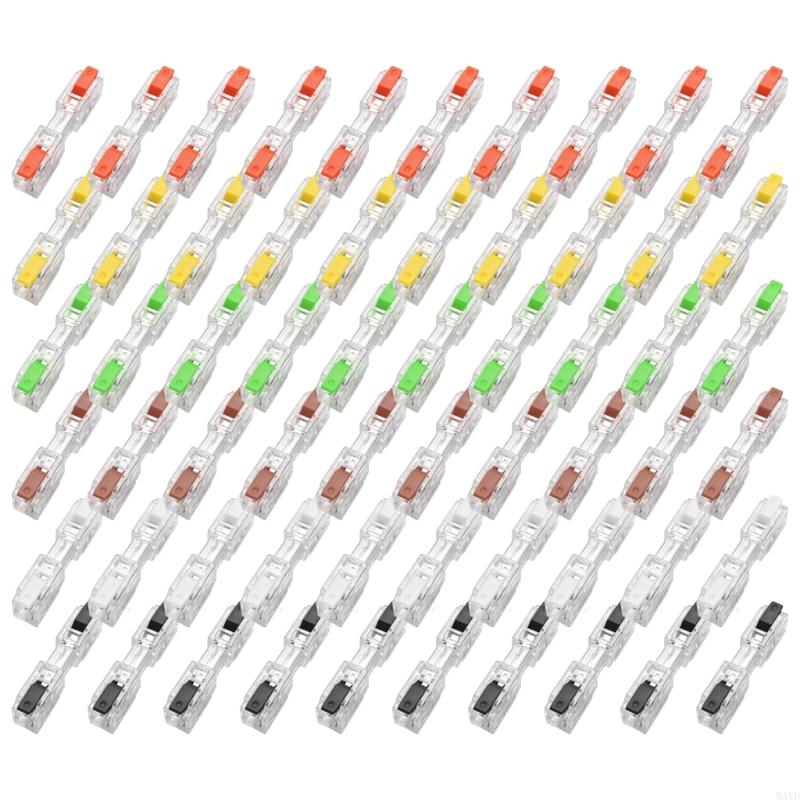 10Pcs Quick Connection Wire Terminals for 0.5-4Mm² Hard & 0.5-2.5Mm² Soft Cables with Push Button Design Easy Installation M4YD