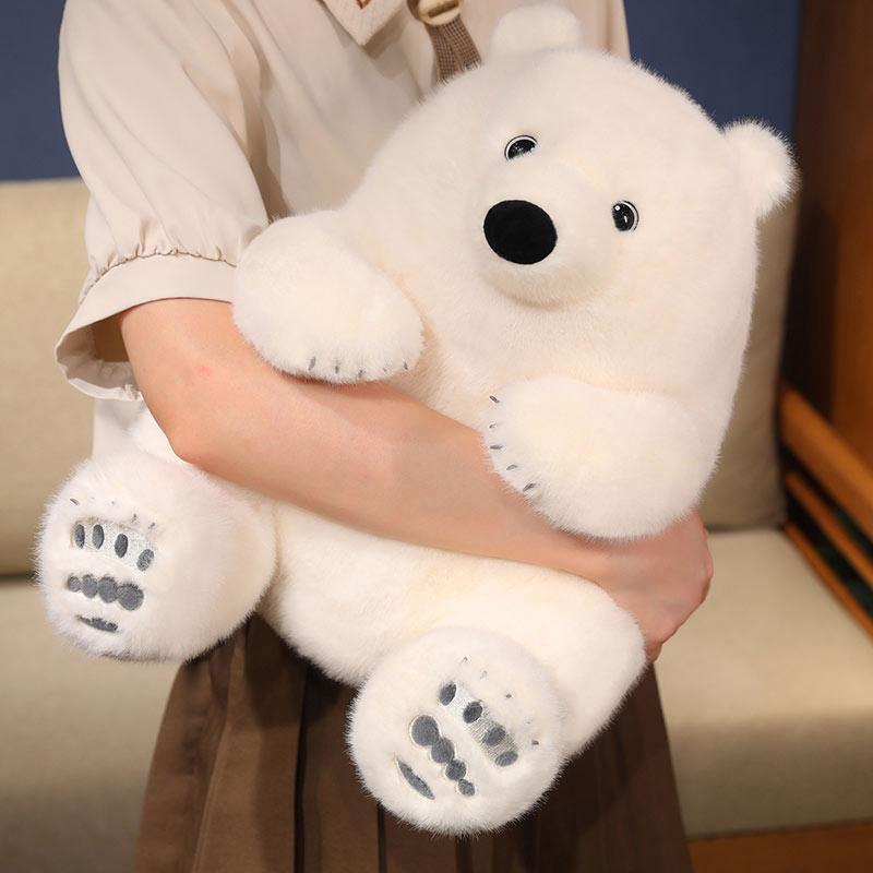 23–45 cm, kreativer Simulations-Cartoon-Eisbär-Rucksack, Plüschtier, weich ausgestopfte süße Tierpuppentasche für Mädchen und Kinder, Geburtstagsgeschenk