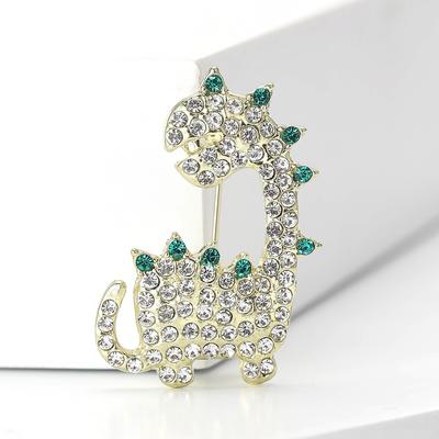 Retro Personalisierte Legierung Strass Kleiner Dinosaurier Brosche Mode Kreativ Herren- Und Damenbekleidung Korsage Schmucknadel