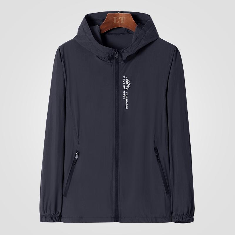 

Мужская легкая летняя куртка из ледяного шелка с защитой от УФ-лучей L темно-серого