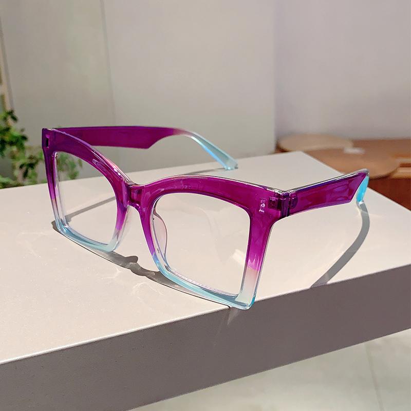 Vintage Square Glasses Frames Women Stylish Oversized Non-prescription Eyeglasses Ins Trendy Brand Design Eyewear