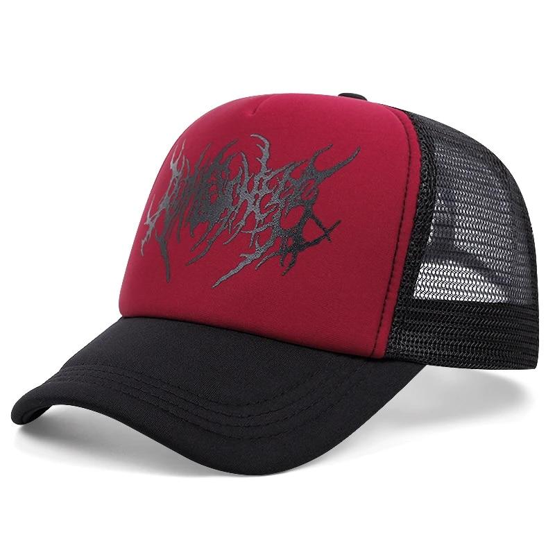 New Hip Hop Unisex Hat New Embroidery Gothic Street Punk Frauen Baseball Cap Men Adjstable Pure Black Sports Women Caps