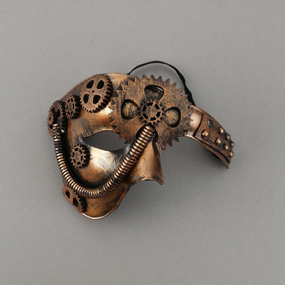 Halloween Masquerade Plastic Mask Cos Party Props Adult European Retro Handsome Men Half Face Mask