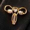Alloy Brooch Pin Uterus with Rhinestone Faux Pearl, Human Organ Lapel Pin, Pearl Embellished Hollow Shaped Jewelry for Coats Sweaters Scarves