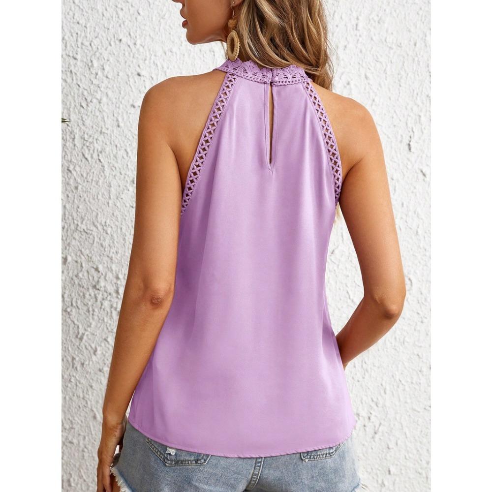 IHUASU Women's Summer Fashion Hollow Lace Gas Vest Top Women
