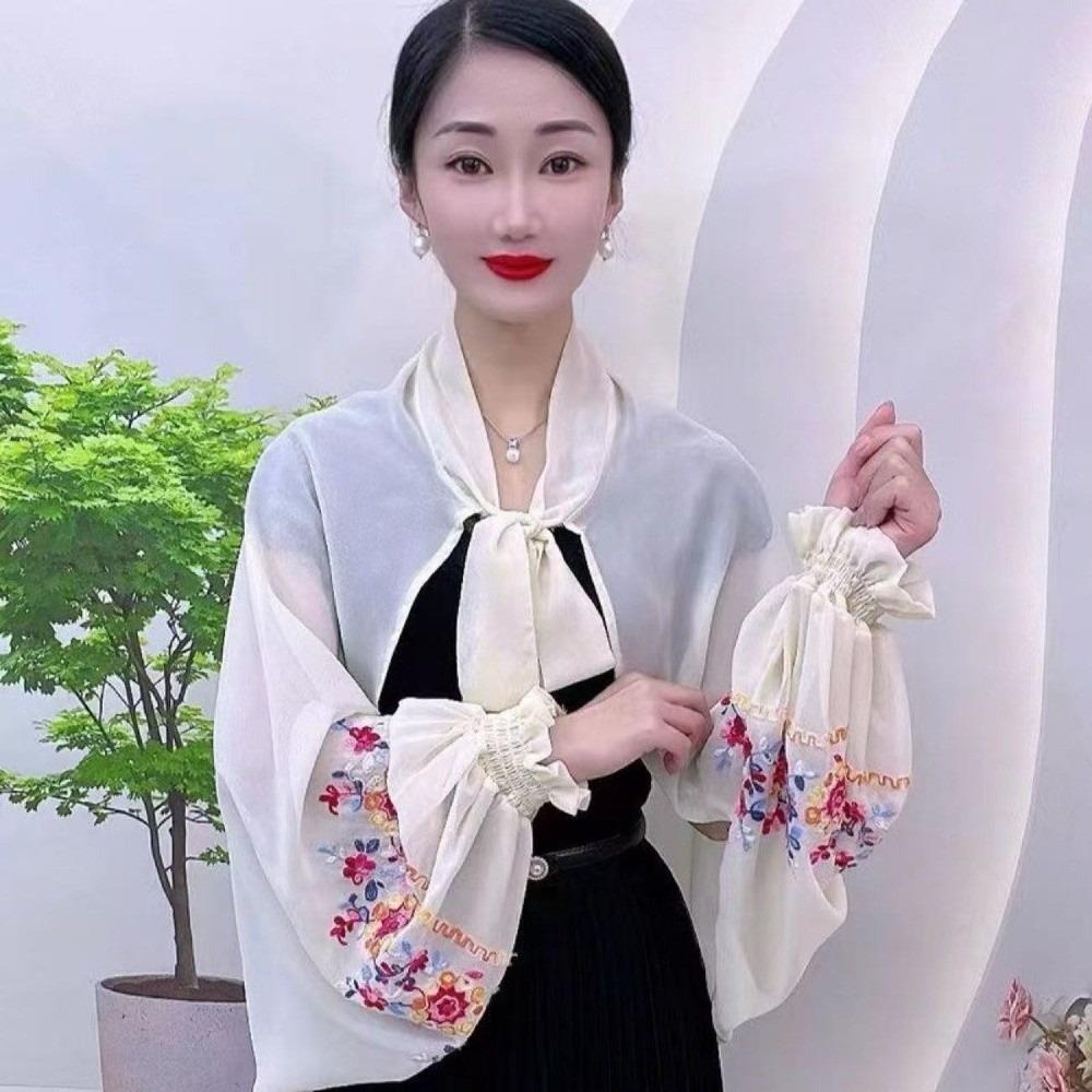 Breathable Flower Shawl Embroidered Seaside Vacation Cloak Fashion Sunscreen Scarf  Summer жёлтый