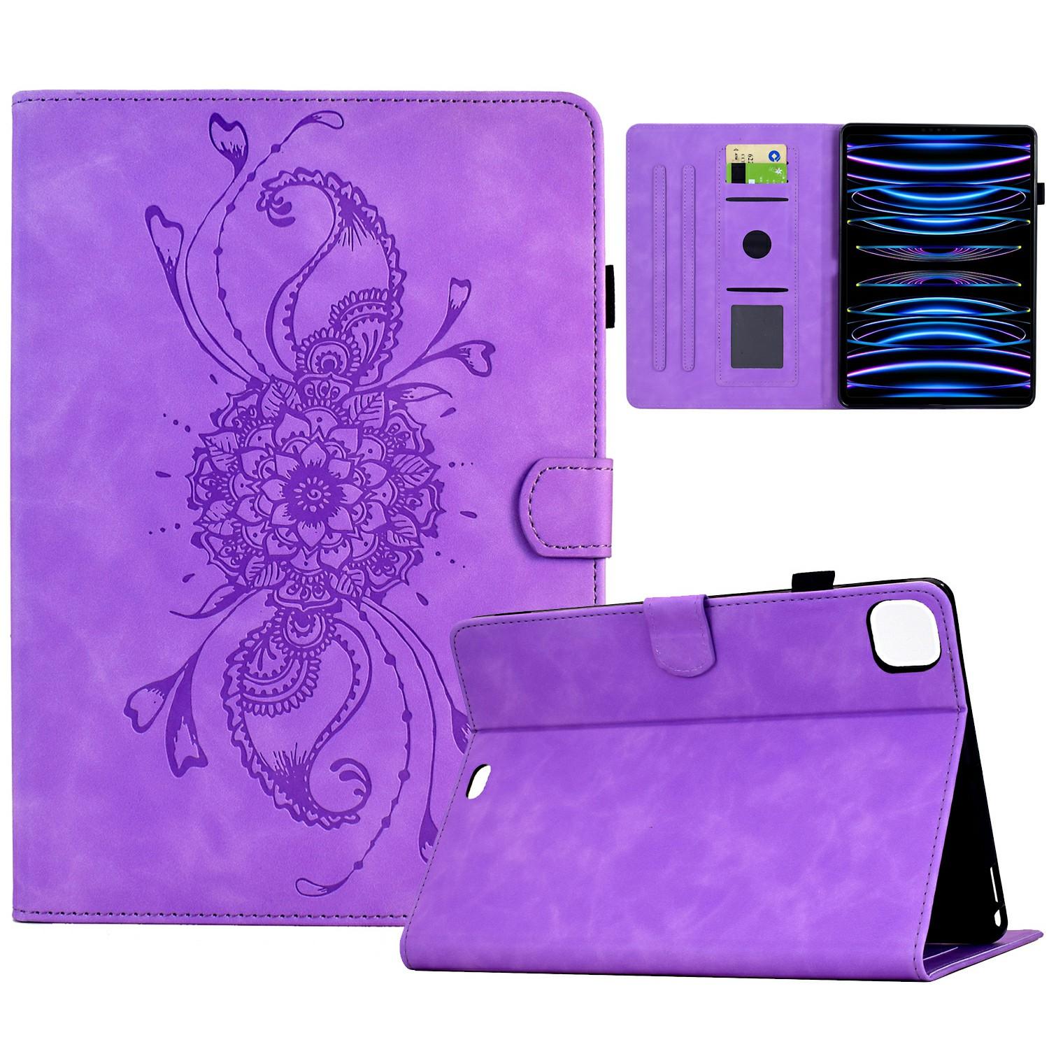 

Leather Case For iPad Air 11 (2025)/(2024)/Air (2022)/(2020)/Pro 11 (2022)/(2021)/(2020)/(2018) Mandala Tablet Cover with Card Slots Light Purple