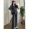 Maternity clothes autumn and winter new semi-zipper hooded shirt lazy style loose belly cover and thin commuter style top