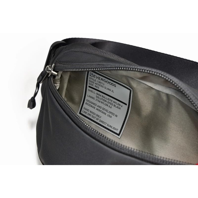 EVERGOODS CAS2 Civic Access Sling 2L Solution Black, Compact Travel Sling Bag for Men, Lightweight Shoulder Bag, Father's Day Gift