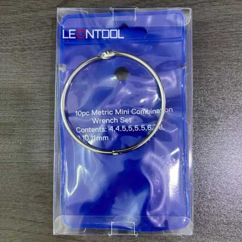 LEONTOOL Mini Spanner Set, Ultra-Thin Combination Wrench Set, 10-Piece Set, 4mm/4.5mm/5mm/5.5mm/6mm/7mm/8mm/9mm/10mm/11mm, Single-Ended Open-End Wrenc