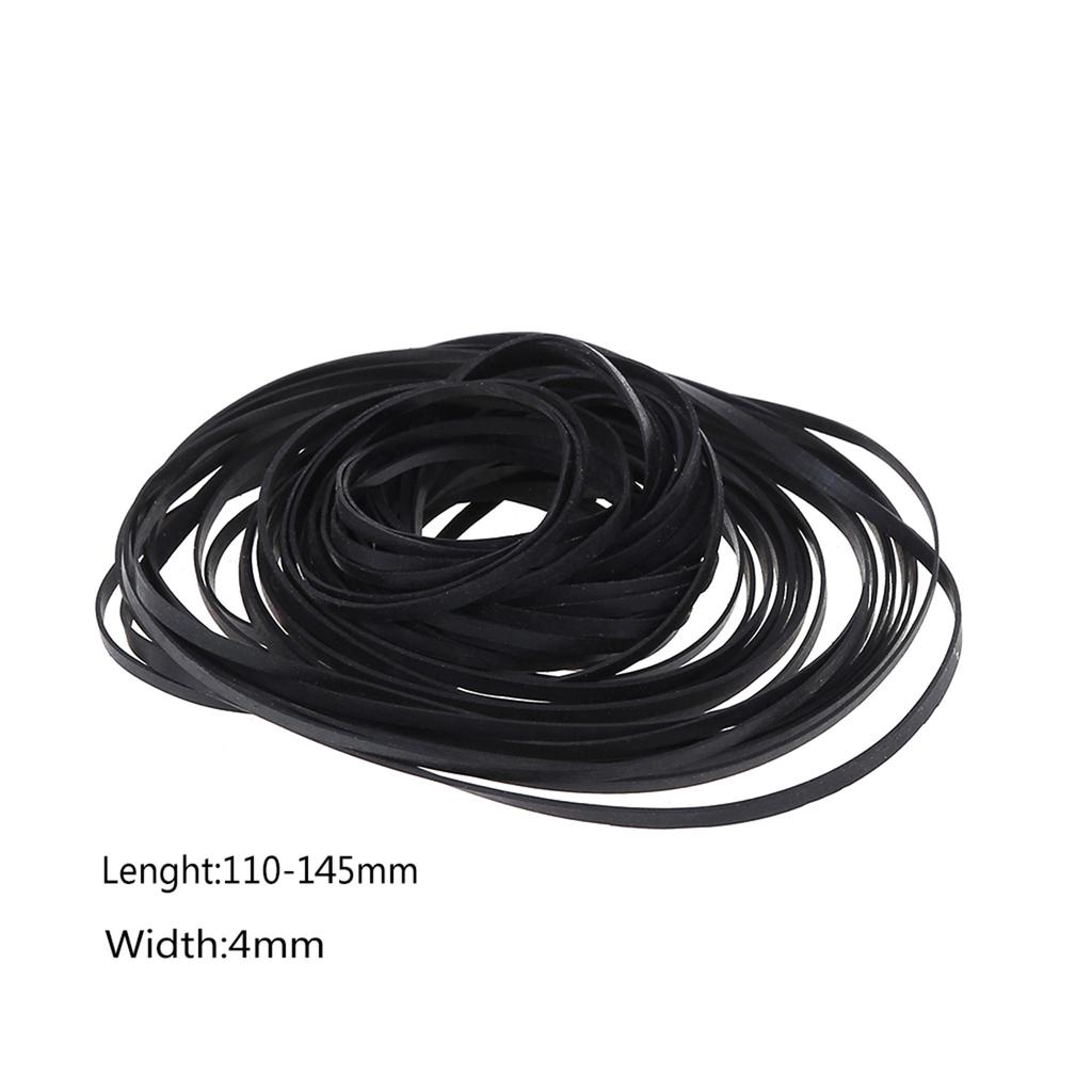 100PCS 4mm Square Folded Rubber Belt 110-145mm for Recorders CDROM Video Machines Walkman DVDs Drive