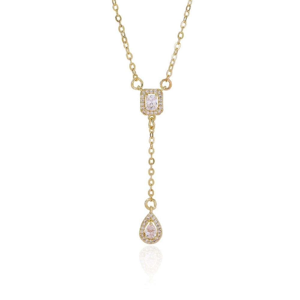 Collana Ciondolo Goccia d'Acqua Femminile Fascino Colore Oro Vintage Matrimonio Per Donne