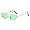 New metal sunglasses European and American retro half-frame square glasses fashion trend sunglasses