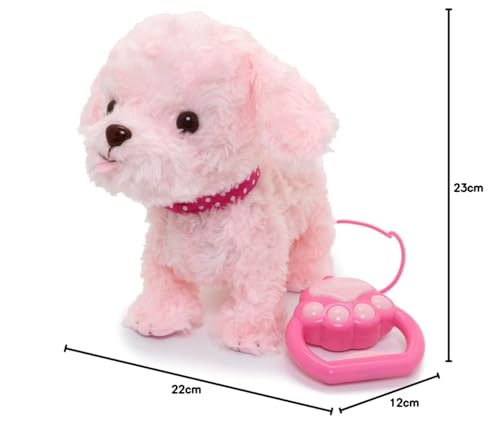 Mother Garden Tocotoco Walking Poodle Peach Moving Plush Toy, Gift for 3-Year-Old Girls, 506-37356