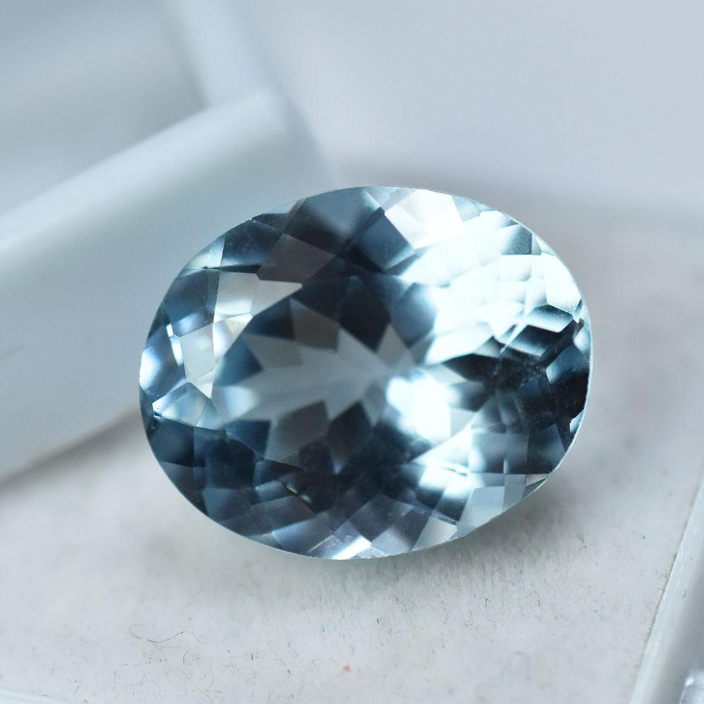 Certified Oval Cut 8.12 Ct Natural Blue Aquamarine Brilliant Loose Gemstone