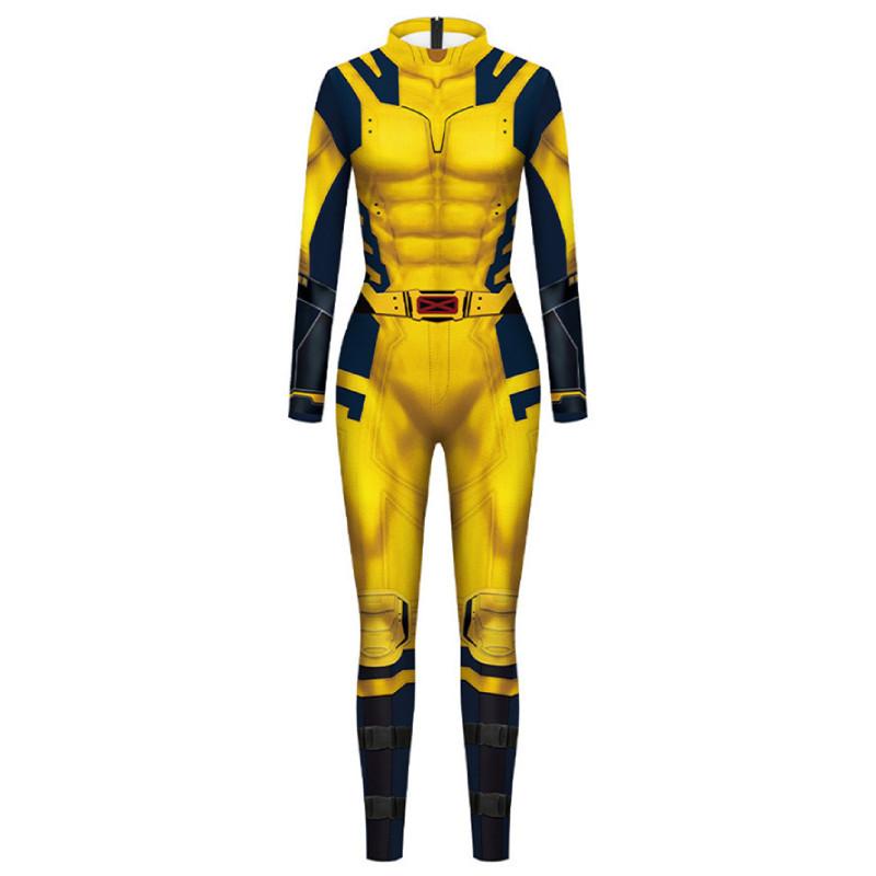 Marvel Deadpool And Wolverine Jumpsuit For Adults For Halloween Cosplay Events Yellow,M
