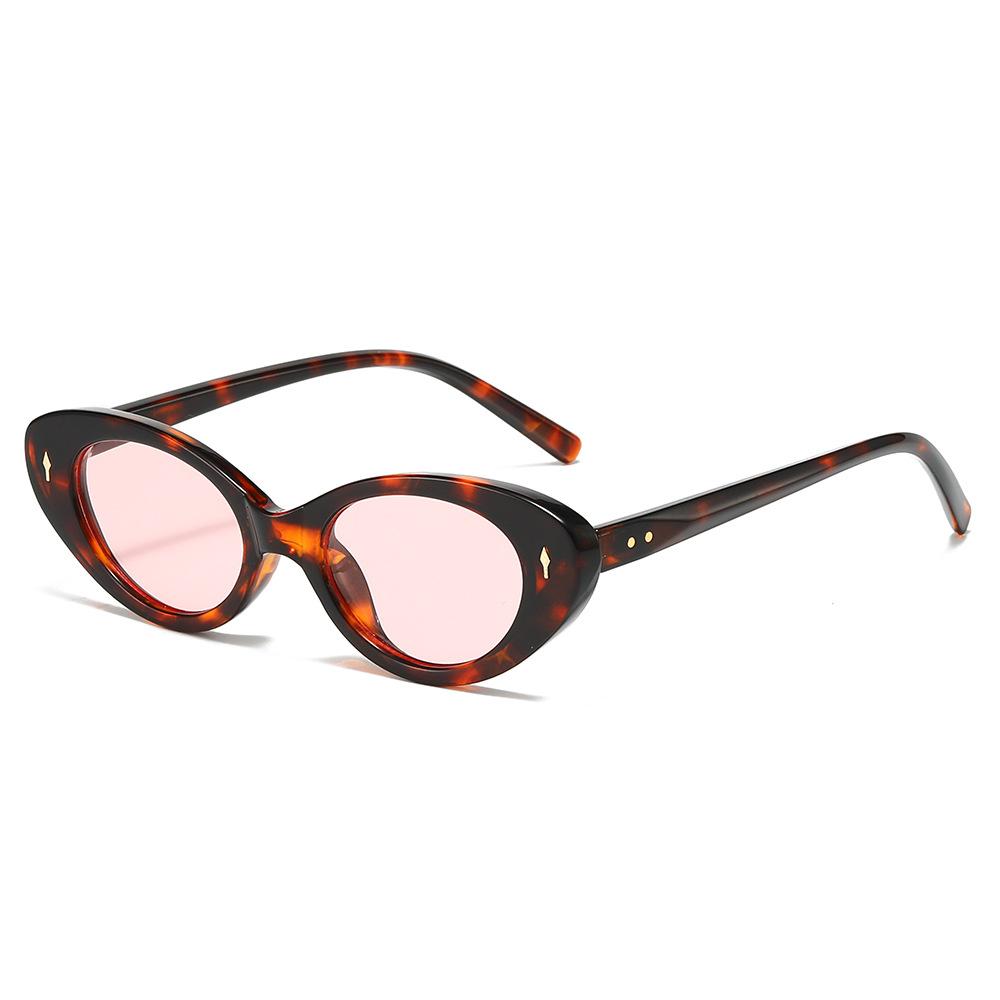  New Retro Cat Eye Women Sunglasses Fashion Candy Color Shades UV400 Men Trending Rivets Punk Sun Glasses