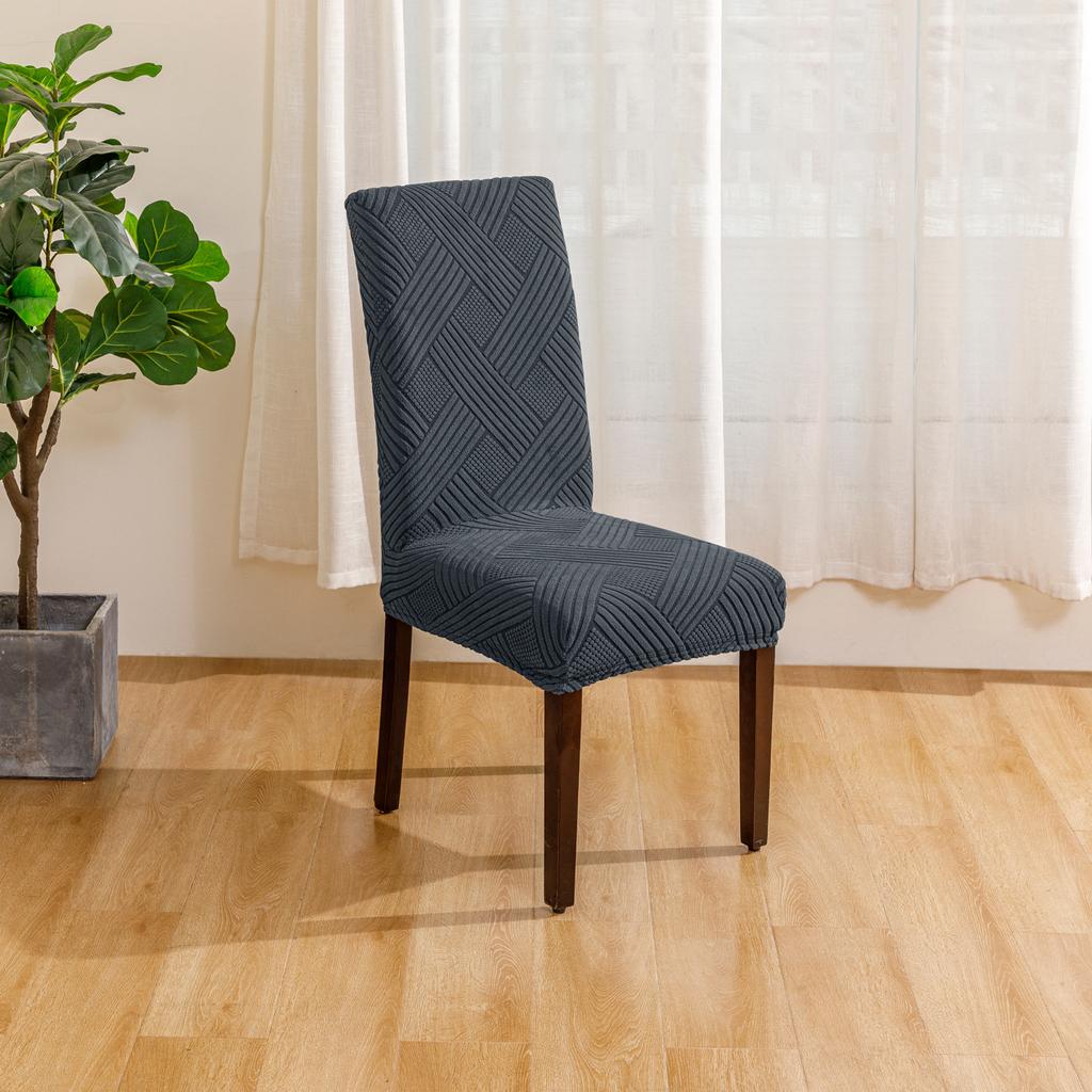 1PC Jacquard Chair Cover Stretch Dining Chair Slipcover For Kitchen Hotel Wedding Banquet Office Anti Dirty