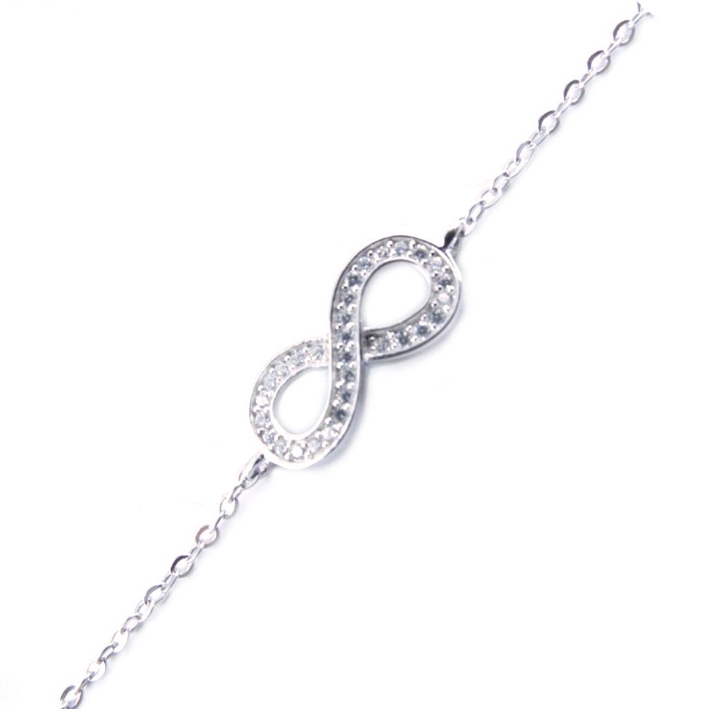 Les Trésors De Lily [L3852] - White 'Infini' Silver Bracelet