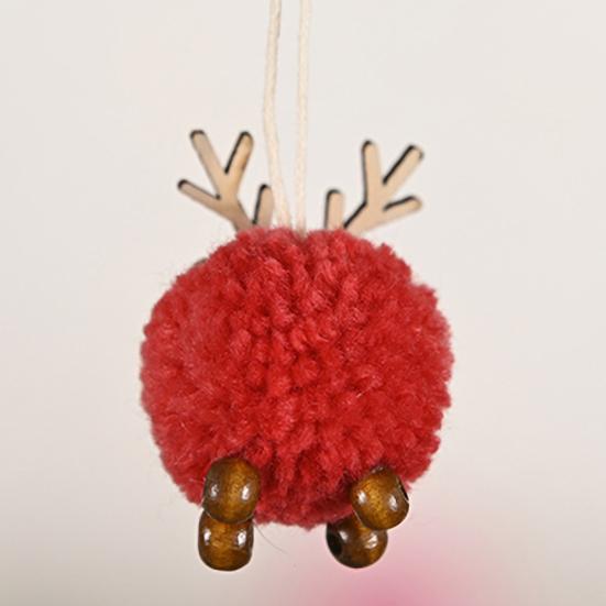 2Pcs/Set Felt Fawn Pendant Plush Doll Lovely Easy-cleaning Colorful Christmas Tree Elk Stuffed Toy for Gift