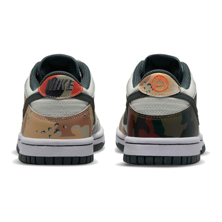 Nike Dunk Low SE GS Sail Multi-Camo Dětské tenisky Vícebarevné Vintage-Zelená Celková-Oranžová DB1909-100