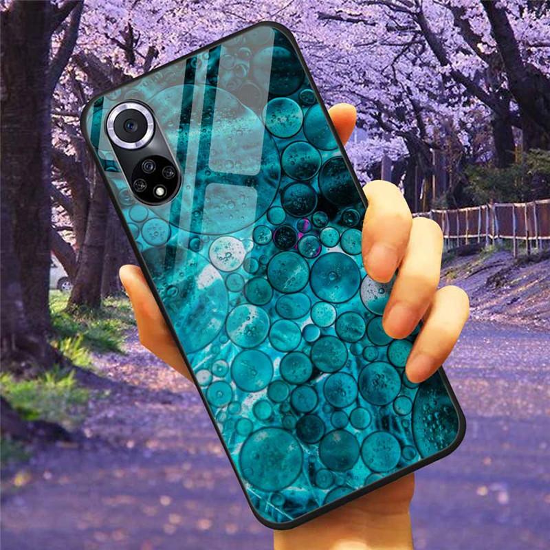 For Honor 50 Pro Case Tempered Glass Starry Marble Hard Back Cover for Huawei Honor 50 Phone Cases Honor50 Protective