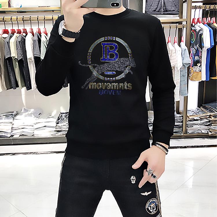 

Men s European Style Long Sleeve Hoodie with Laser Detailing - Comfortable and Stylish for Spring and Autumn XL