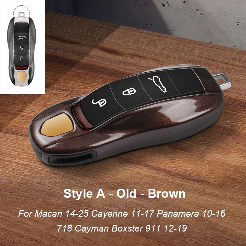 Solid Color ABS For Porsche Panamera Macan 718 Taycan 911 Cayman Boxster 971 Remote Smart Car Key Case Cover Car Accessories