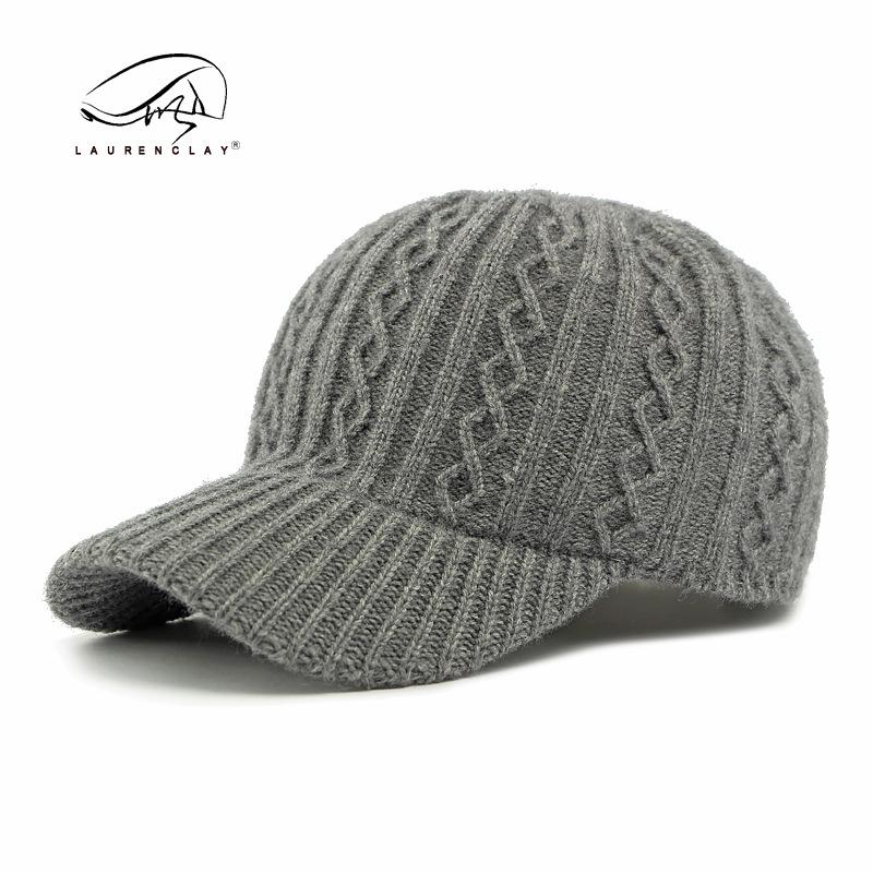 Hat Women's Autumn and Winter Knitted Wool Baseball Cap Style Retro Fashion Versatile Thermal Cap Tide