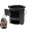 Multi Functional Thickened Firewood Stove with Handle for Outdoor Barbecue Home Cooking Tea Brewing Heating Camping Furnace